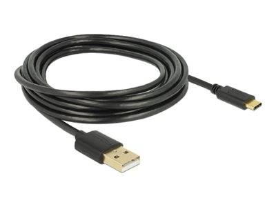 DELOCK Kabel USB 2.0 A > C 3.0m schwarz Multimedia-Technik
