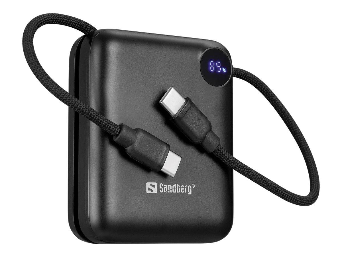 Sandberg Connect - Powerbank - 10000 mAh - 38.5 Wh - 20 Watt - 3 A - PD 2.0, Power Delivery 3.1, QC 2.0, QC 3.0 - 3 Ausg