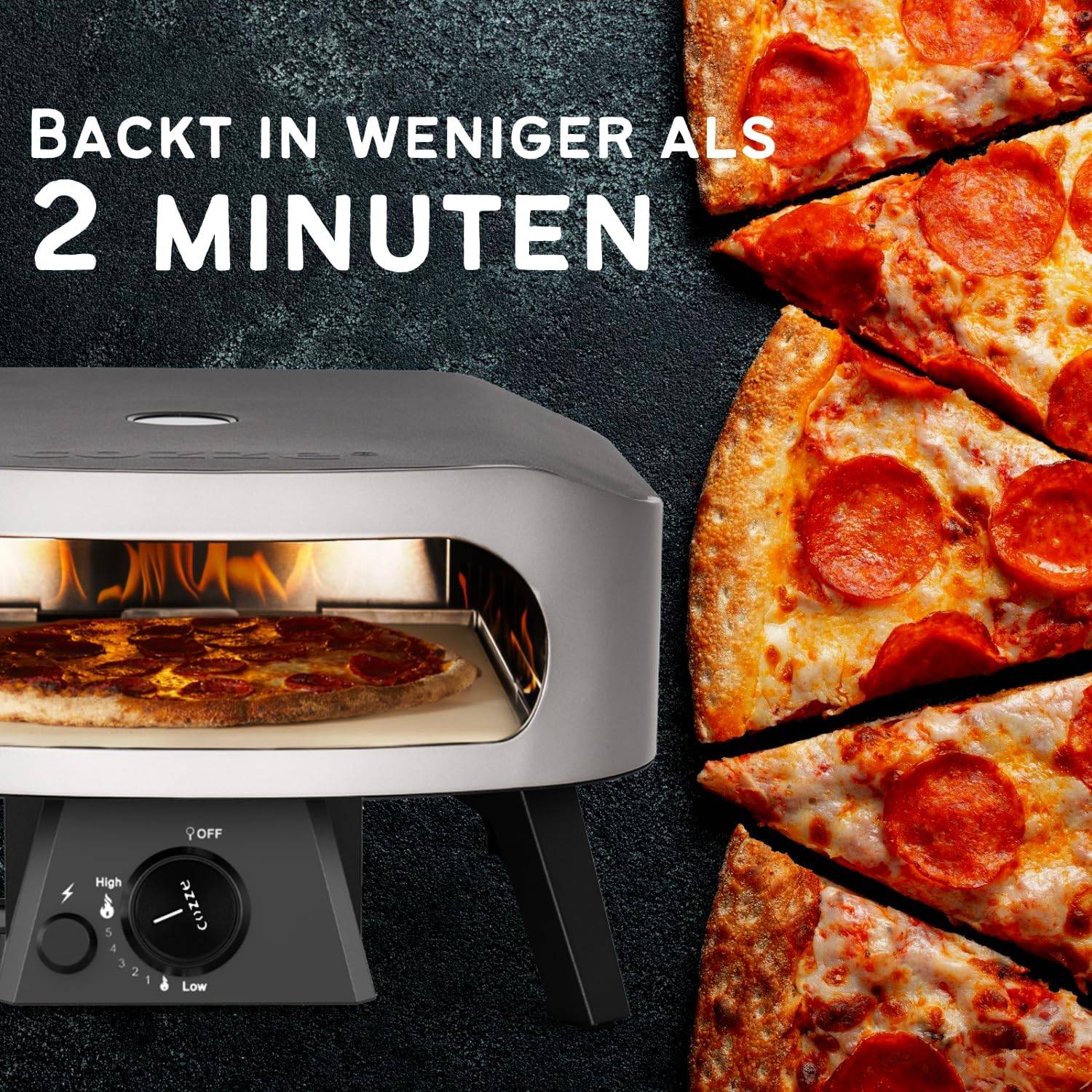 COZZE Mini Pizzaofen Classic Gas 13 Zoll Tisch Pizzaofen