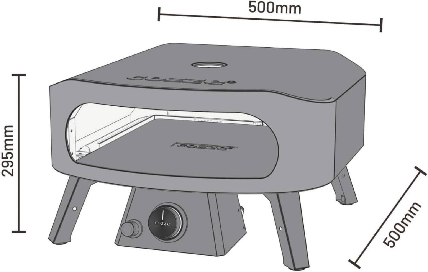 COZZE Mini Pizzaofen Classic Gas 13 Zoll Tisch Pizzaofen