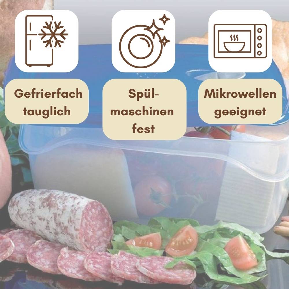 4er Set Frischhaltedosen mit Deckel Abtropfgitter Küche Dampfventil Aufbewahrungsdosen Kunststoff Vorratsdosen Luftdicht Gefrierdosen 2,5 L