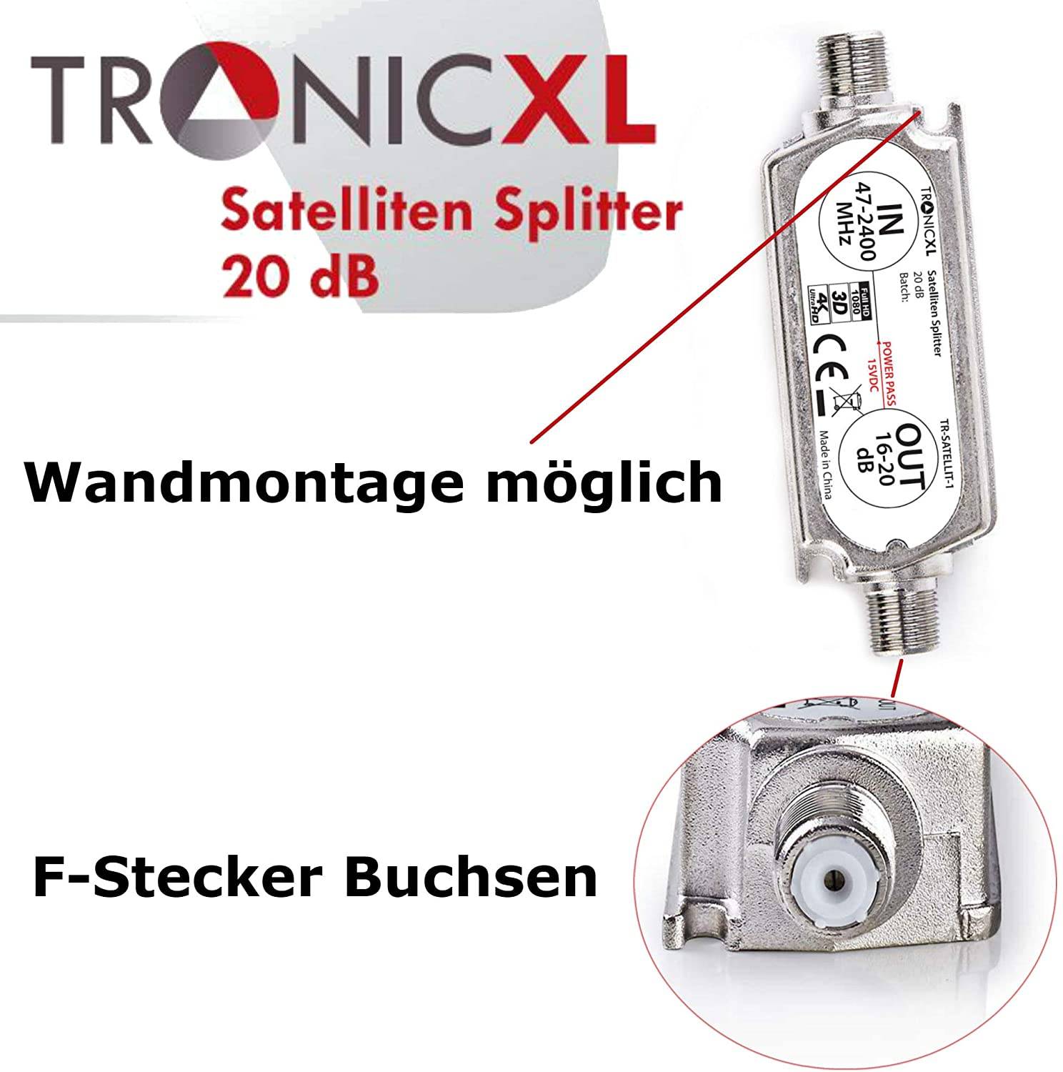 DVBS2 DVB-S2 SAT-Verstärkung Signalverstärker Signalteiler Satelliten-Leitungsverstärker Inline Breitband SAT Verstärker
