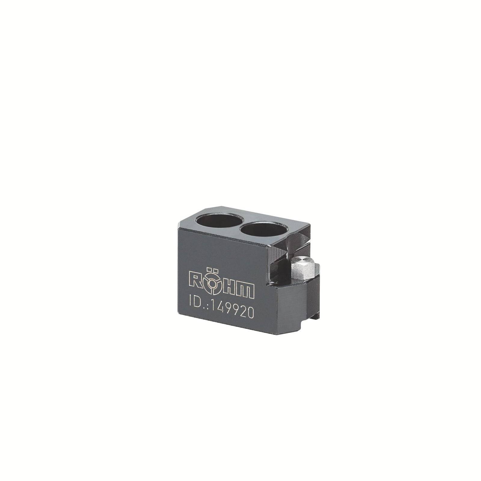 Röhm' ID:149920 Metallblock mit zwei Löchern zur mechanischen oder technischen Verwendung.