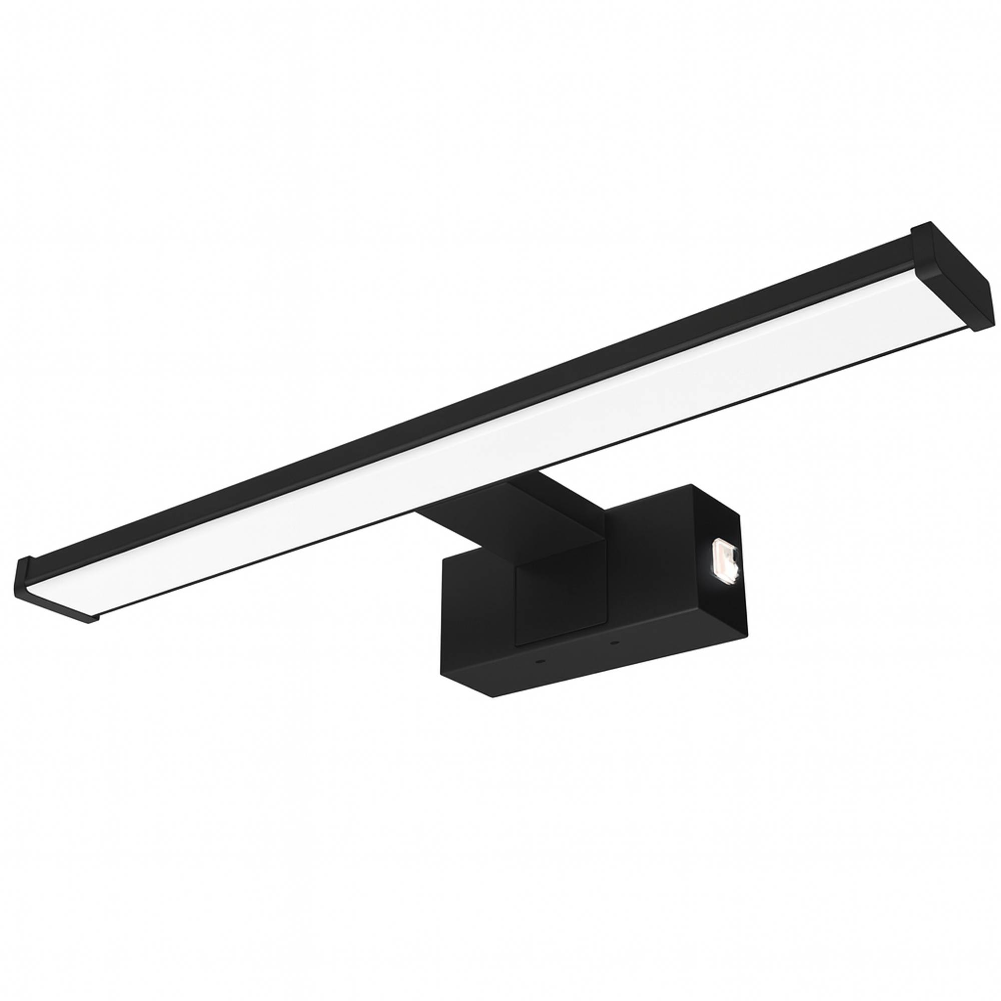 kalb | Wandlampe chrom oder schwarz 500mm 230V mit Schalter Badleuchte zur Wandmontage Spiegelleuchte wahlweise warmweiß oder neutralweiß