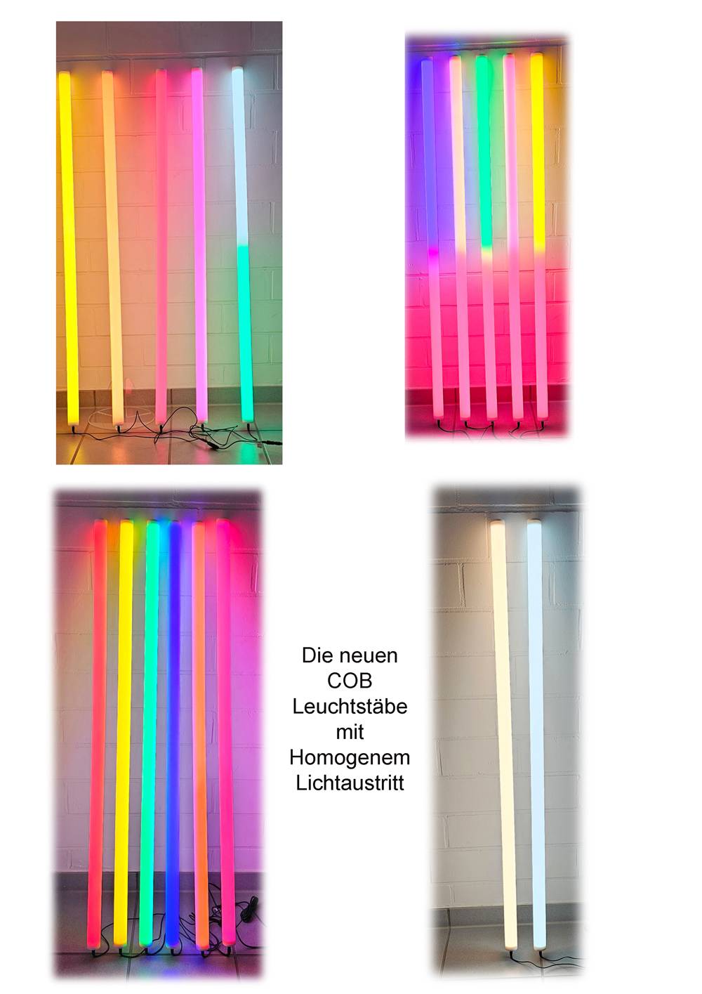 7229 LED Bunter STAB 1,53m 12 Volt 2-farbig inkl. Netzteil Grün-Pink