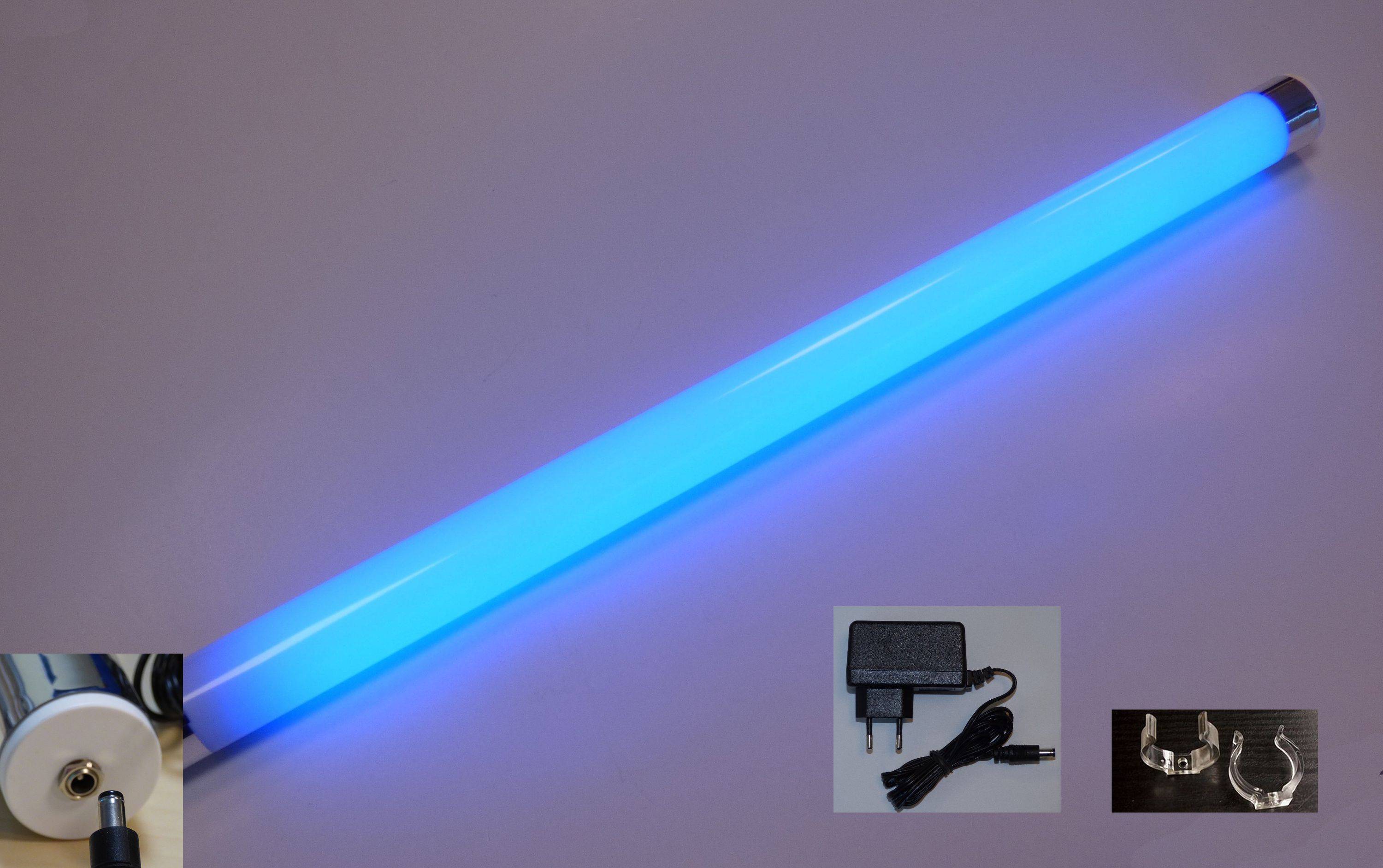 9735 LED Leuchtröhre matt 12 Volt blau 1,53 m lang Ø 38 mm Stab Lampe