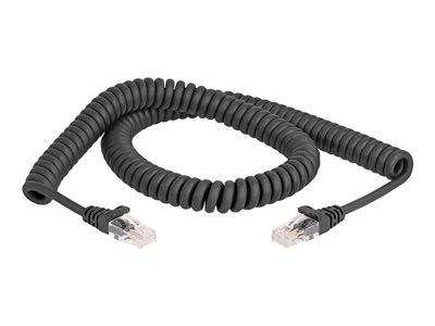 DELOCK RJ45 Spiralkabel Stecker zu Cat.5e 2m schwarz Multimedia-Technik Kabel
