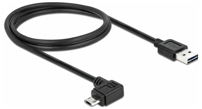 DELOCK USB Kabel A -> micro B St/St 1.00m 90°gew. sw Multimedia-Technik USB-Kabel