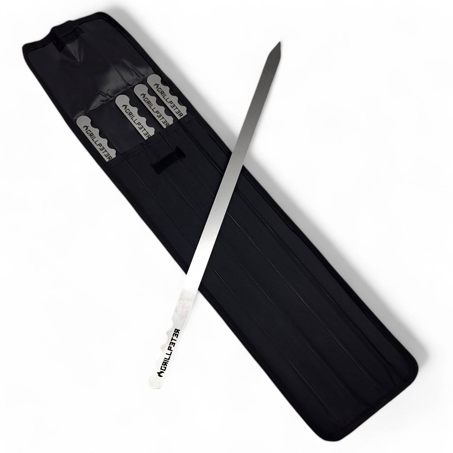 Grillpeter Schaschlikspieße Adana Spieße 2mm Edelstahl 60 cm Gravur