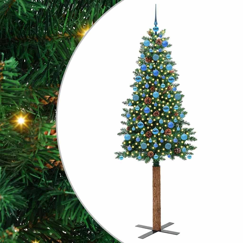 vidaXL Schlanker Weihnachtsbaum Grün 210 cm