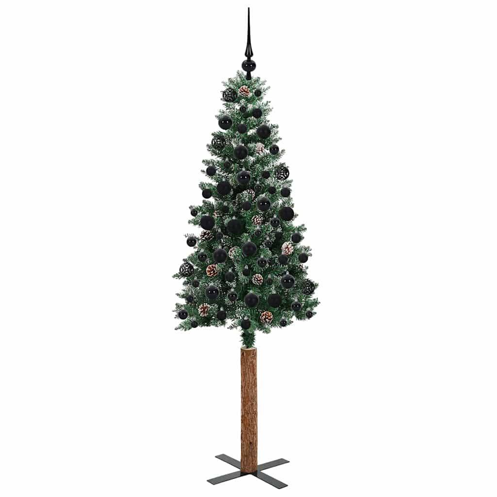 vidaXL Schlanker Weihnachtsbaum mit 300 LEDs mit Ständer Grün 180 cm