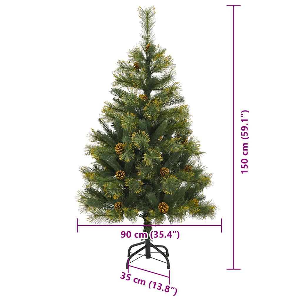 Künstlicher Weihnachtsbaum mit Tannenzapfen, misst 150 cm (59,1