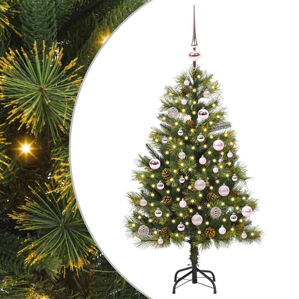 vidaXL Künstlicher klappbarer Weihnachtsbaum mit Tannenzapfen 150 cm
