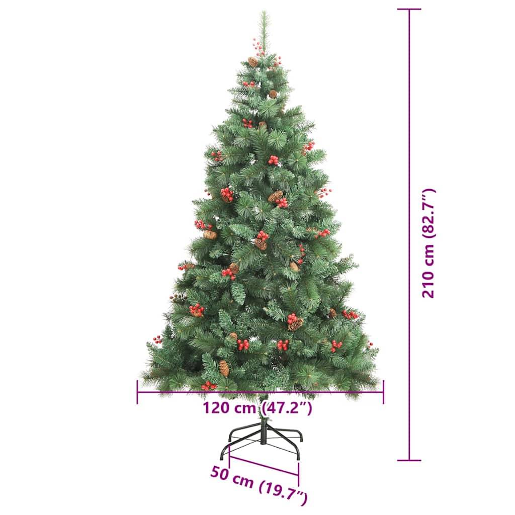 vidaXL Künstlicher Weihnachtsbaum Grün 210 cm PVC und Metall