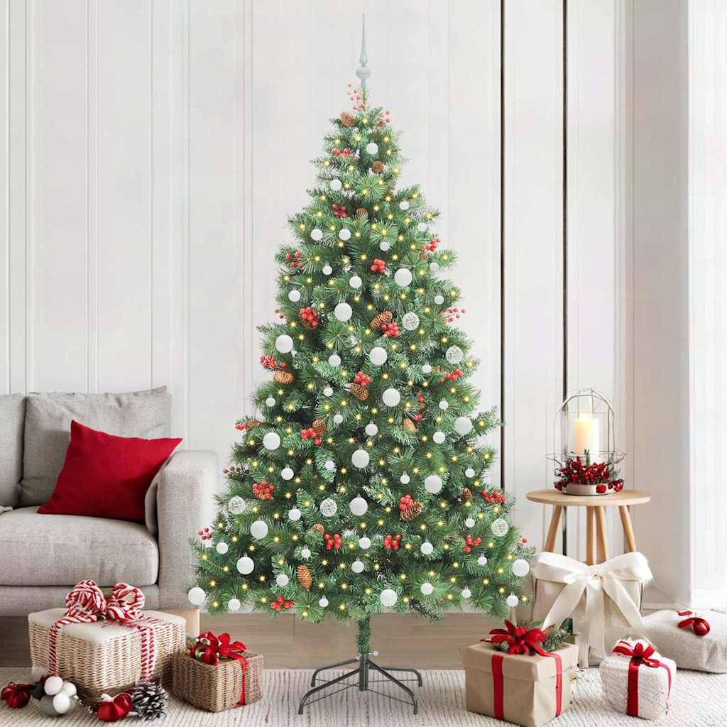 vidaXL Künstlicher Weihnachtsbaum Grün 210 cm PVC und Metall