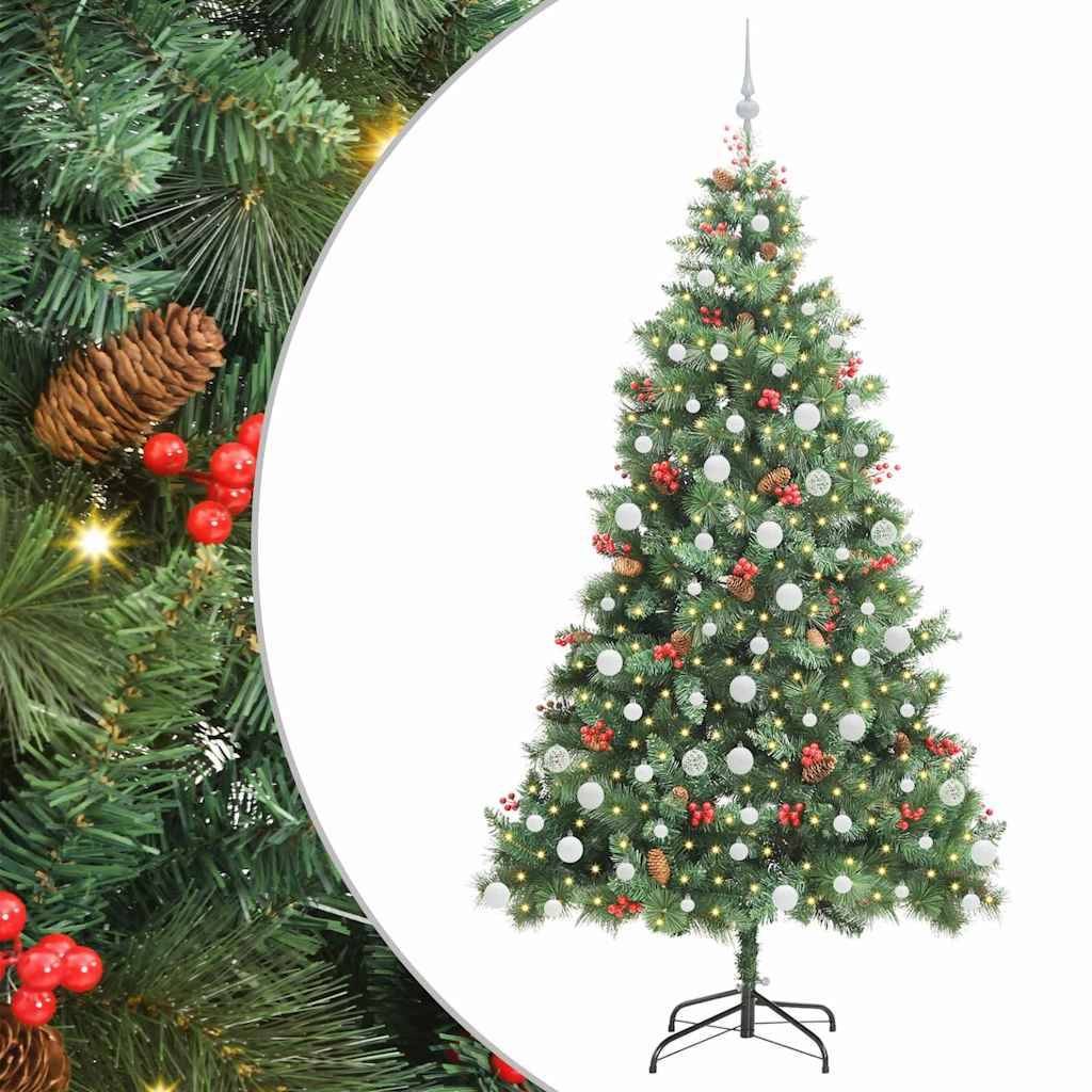 vidaXL Künstlicher Weihnachtsbaum Grün 210 cm PVC und Metall