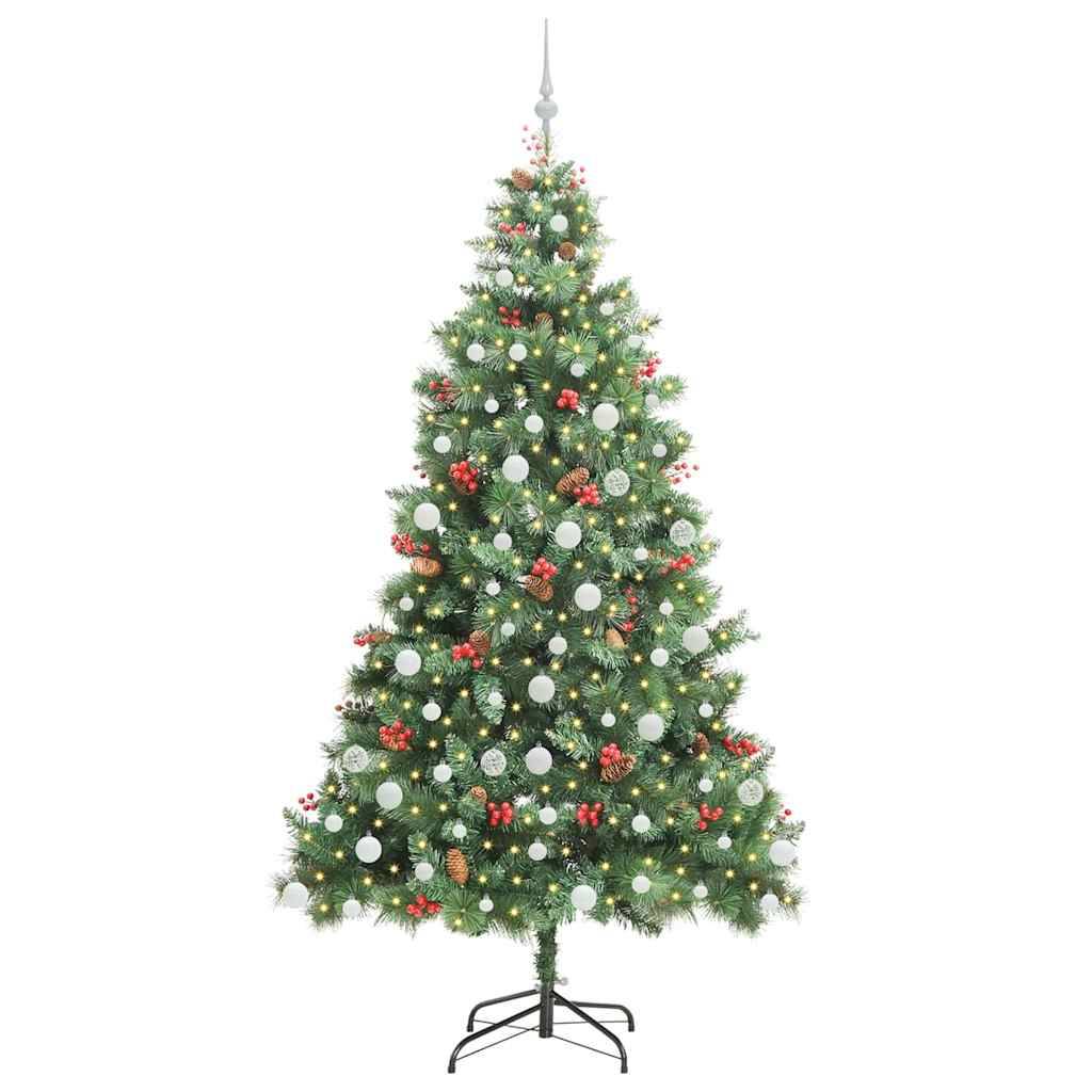 vidaXL Künstlicher Weihnachtsbaum Grün 210 cm PVC und Metall