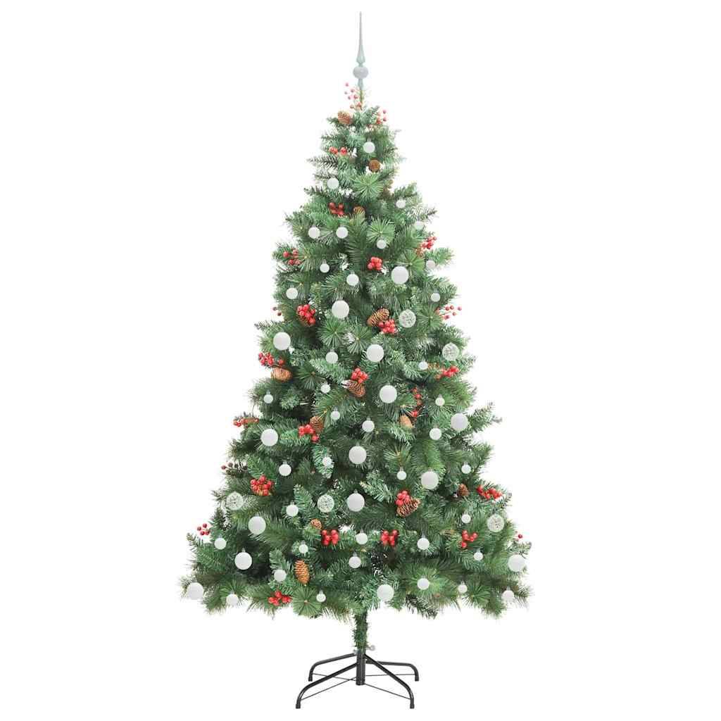vidaXL Künstlicher Weihnachtsbaum Grün 210 cm PVC und Metall