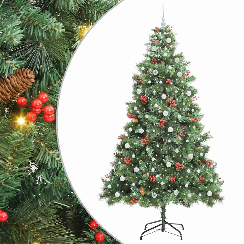 vidaXL Künstlicher Weihnachtsbaum 300 LEDs Warmes Weiß PVC und Metall