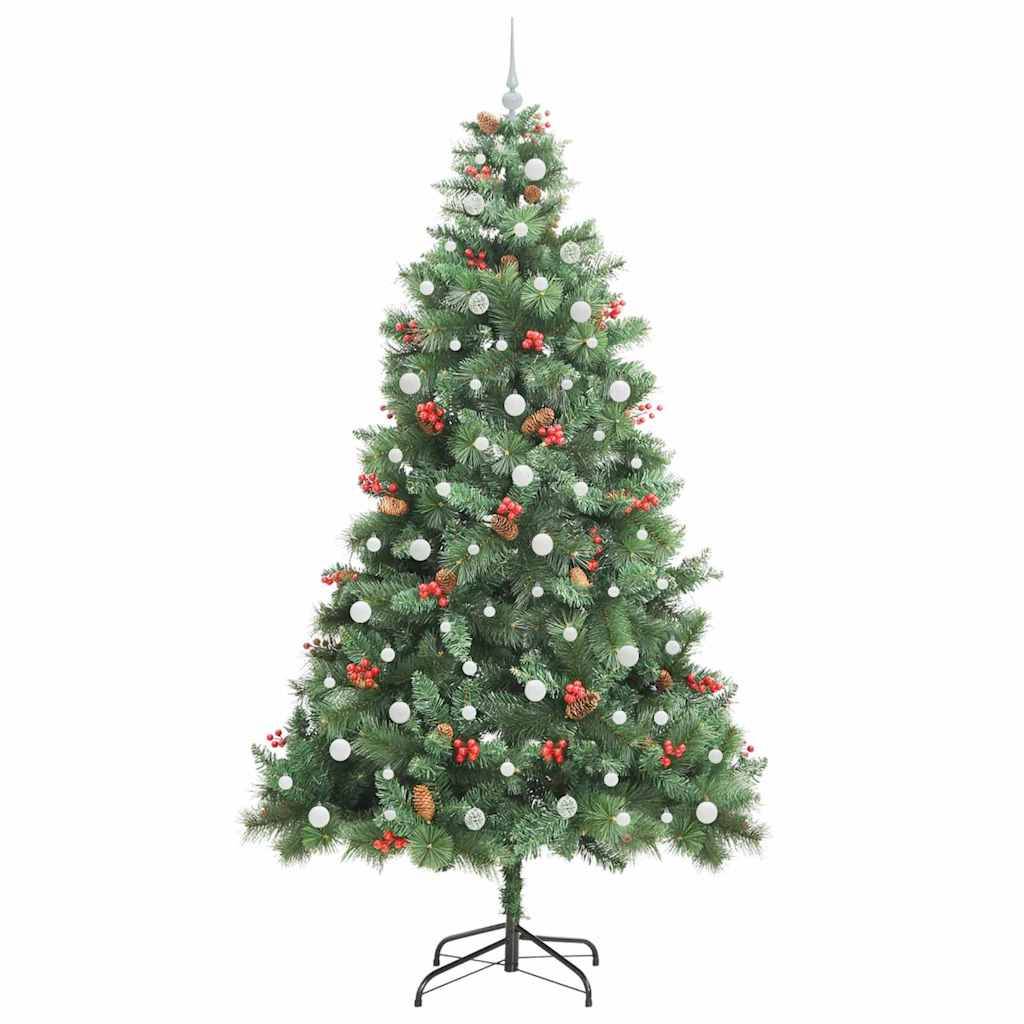 vidaXL Künstlicher Weihnachtsbaum 300 LEDs Warmes Weiß PVC und Metall