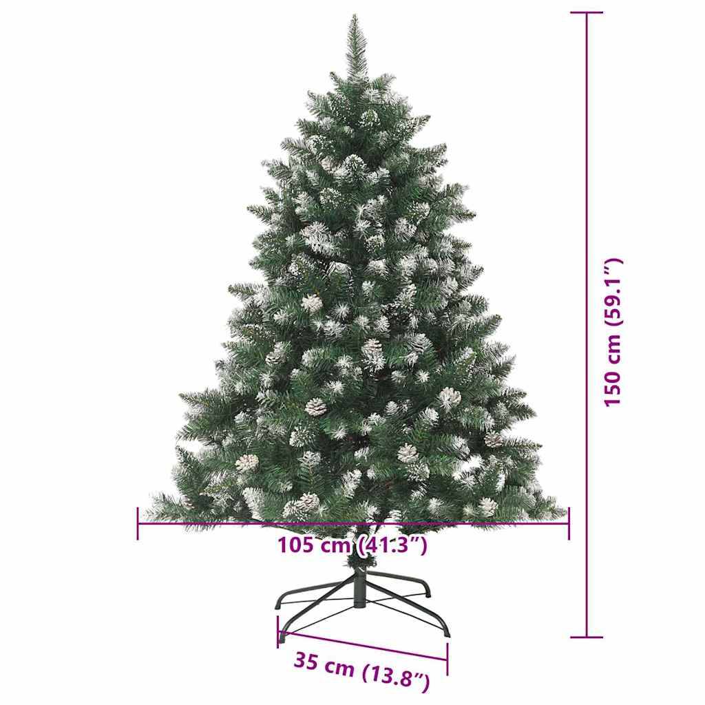 Künstlicher Weihnachtsbaum in Grün mit weißen Spitzen, 150 cm (59,1