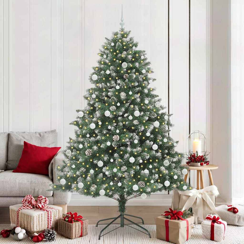 vidaXL Künstlicher Weihnachtsbaum mit 300 LEDs mit Ständer Grün 210 cm
