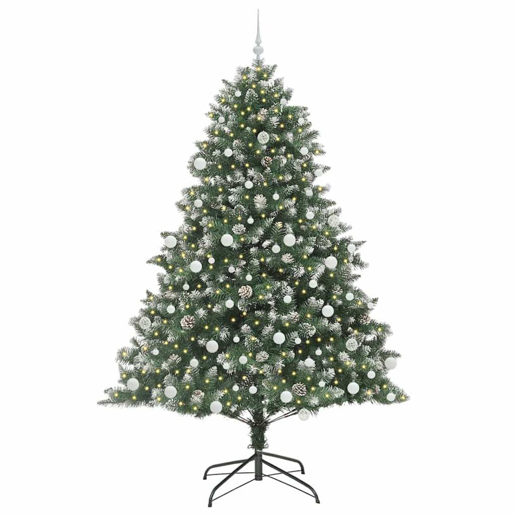 vidaXL Künstlicher Weihnachtsbaum mit 300 LEDs mit Ständer Grün 210 cm