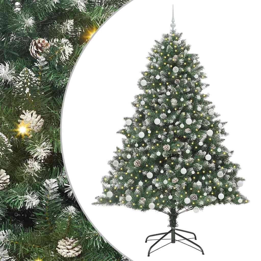 vidaXL Künstlicher Weihnachtsbaum mit 300 LEDs mit Ständer Grün 210 cm