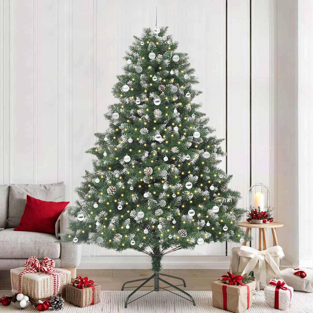 vidaXL Künstlicher Weihnachtsbaum mit 300 LEDs mit Ständer Grün 240 cm