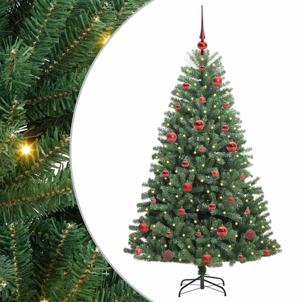 vidaXL Künstlicher klappbarer Weihnachtsbaum mit 150 LEDs Grün 150 cm