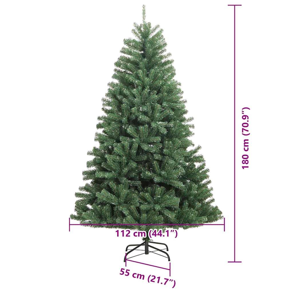 vidaXL Künstlicher klappbarer Weihnachtsbaum mit 300 LEDs Grün 180 cm