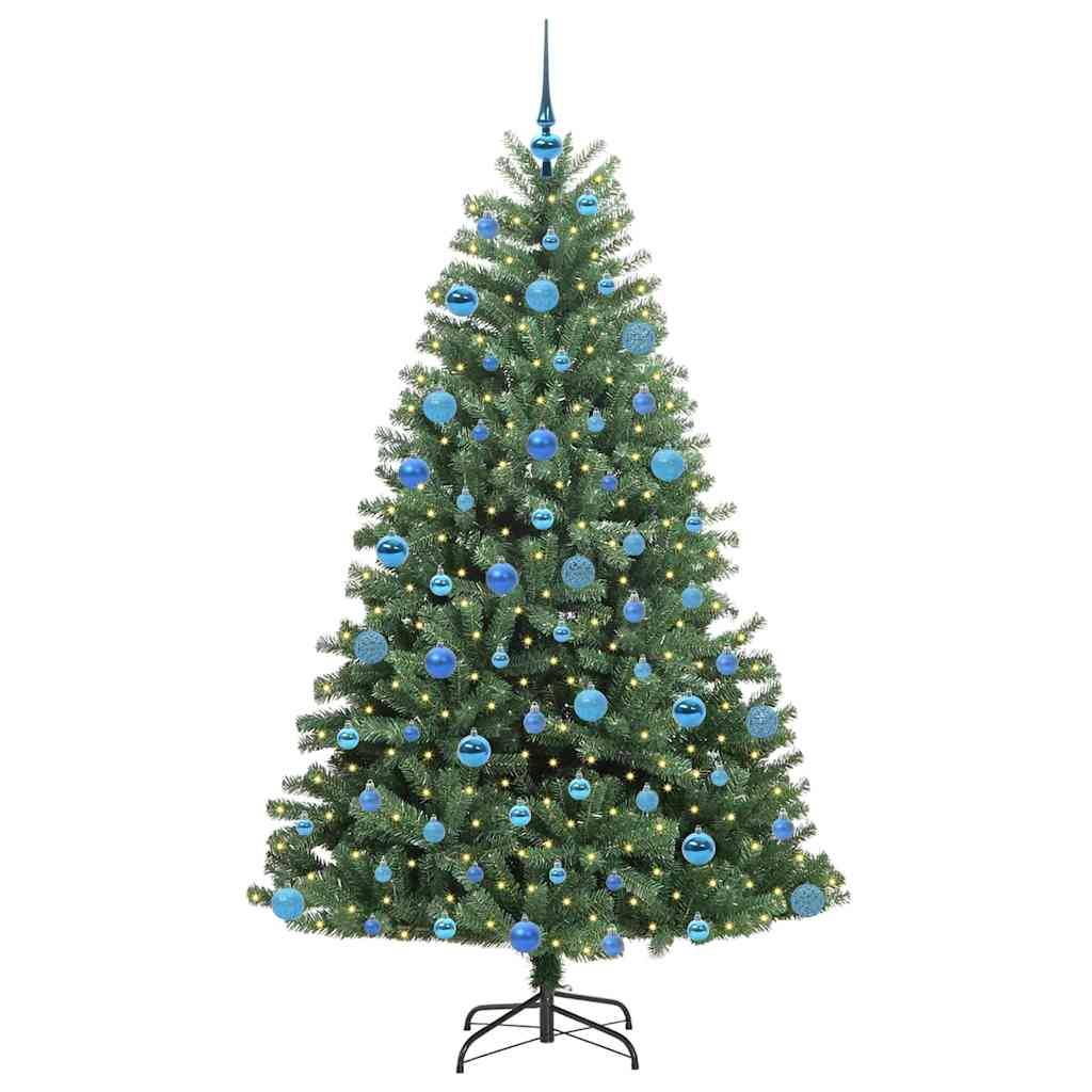 vidaXL Künstlicher klappbarer Weihnachtsbaum mit 300 LEDs Grün 180 cm