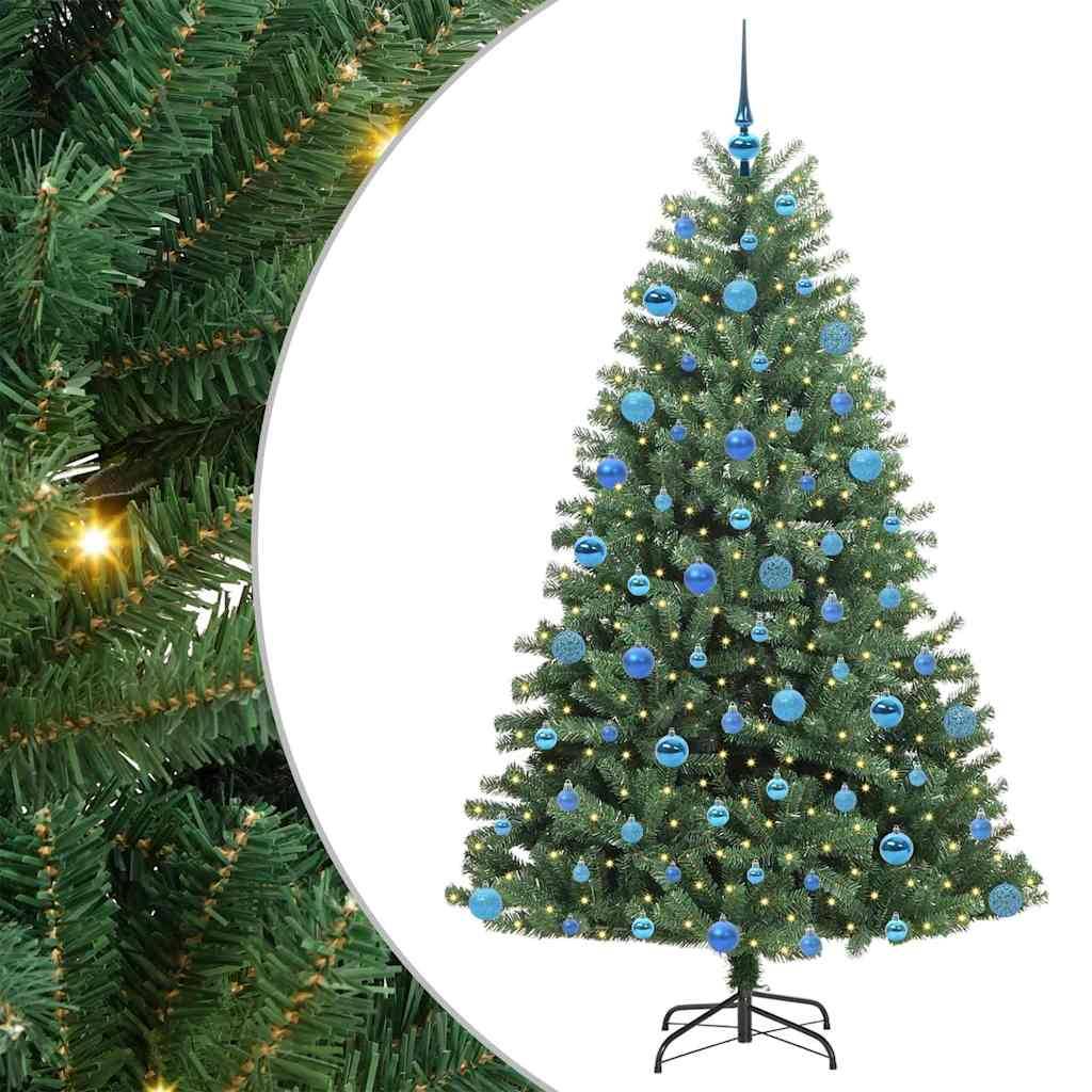 vidaXL Künstlicher klappbarer Weihnachtsbaum mit 300 LEDs Grün 180 cm