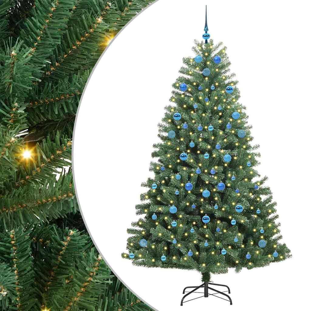 vidaXL Künstlicher klappbarer Weihnachtsbaum mit 300 LEDs Grün 210 cm