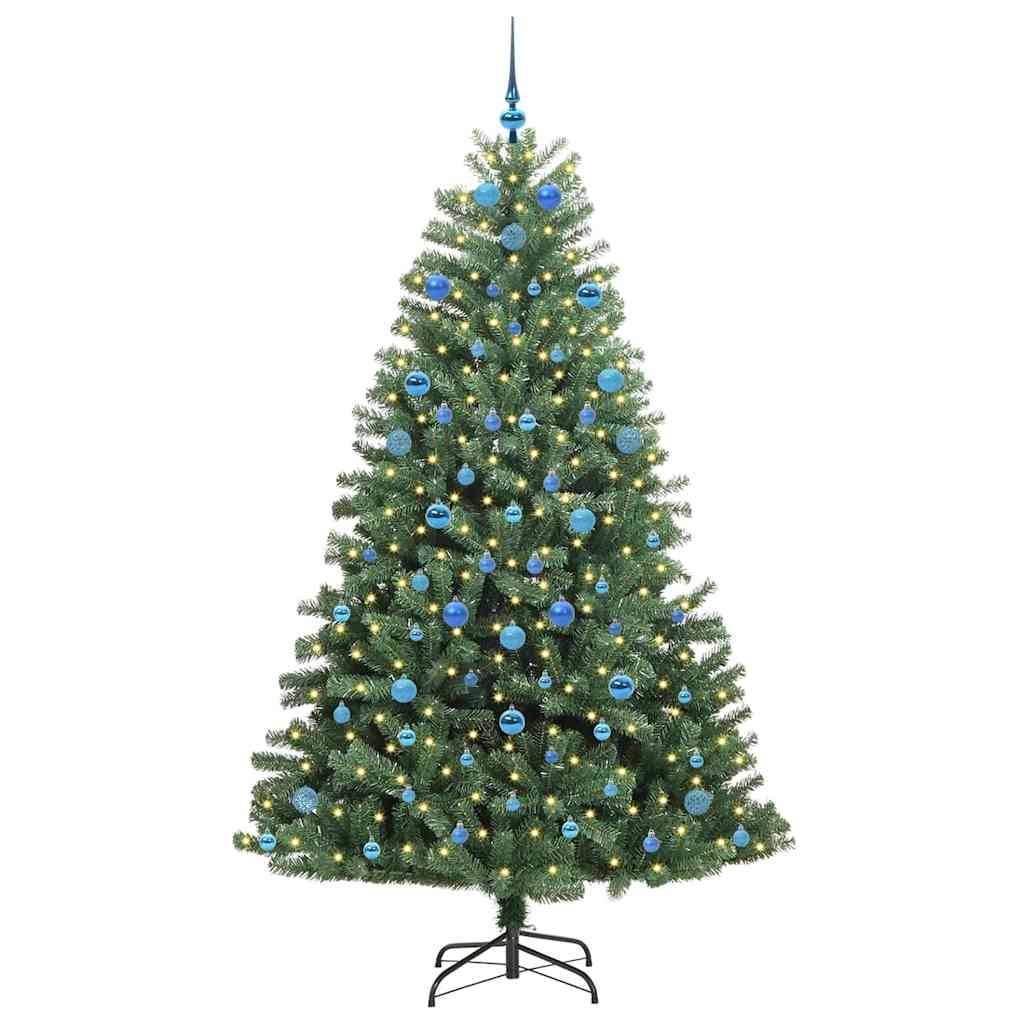 vidaXL Künstlicher klappbarer Weihnachtsbaum mit 300 LEDs Grün 210 cm
