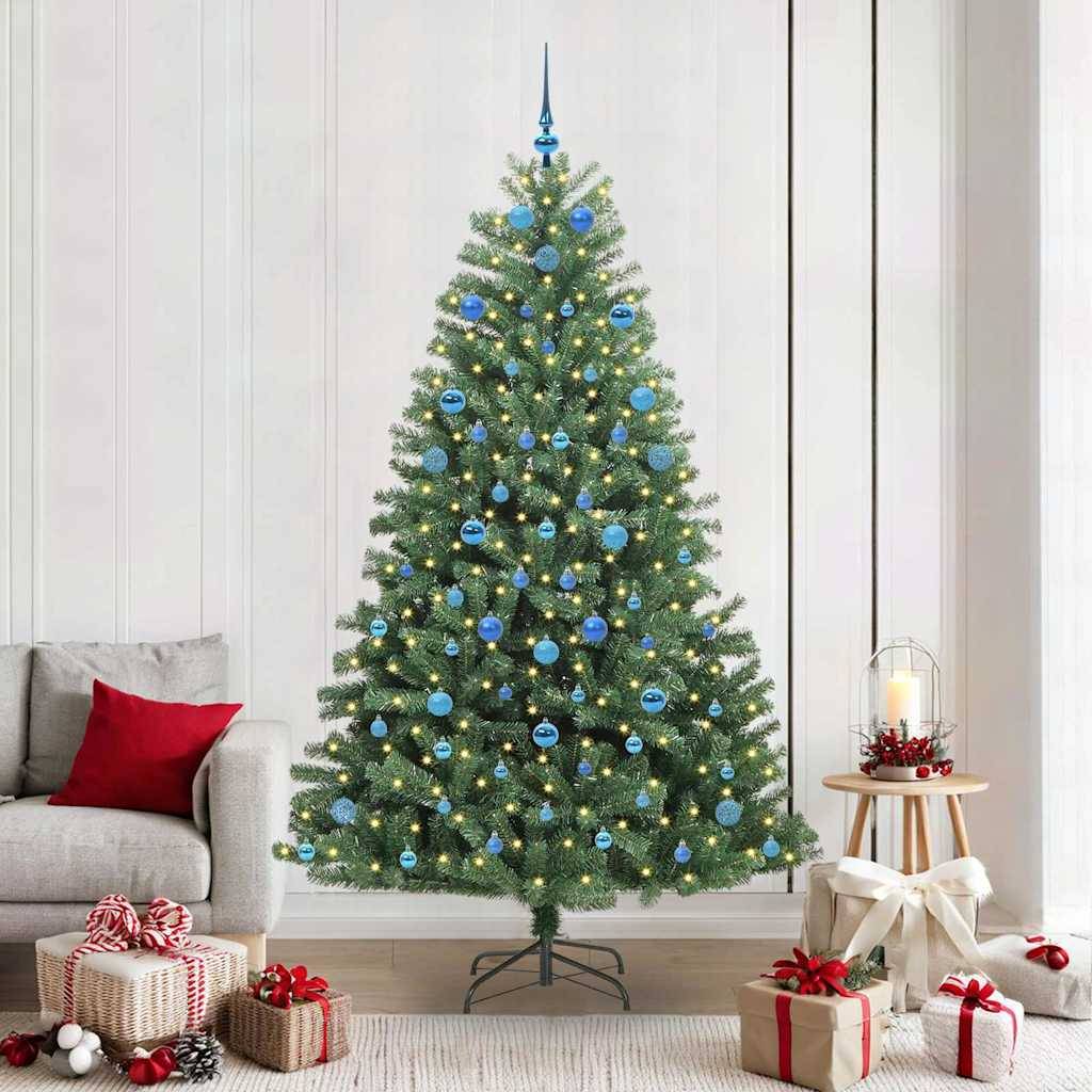 vidaXL Künstlicher klappbarer Weihnachtsbaum mit 300 LEDs Grün 210 cm