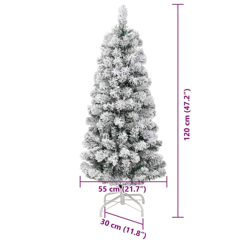 vidaXL Künstlicher klappbarer Weihnachtsbaum Grün und Weiß 120 cm