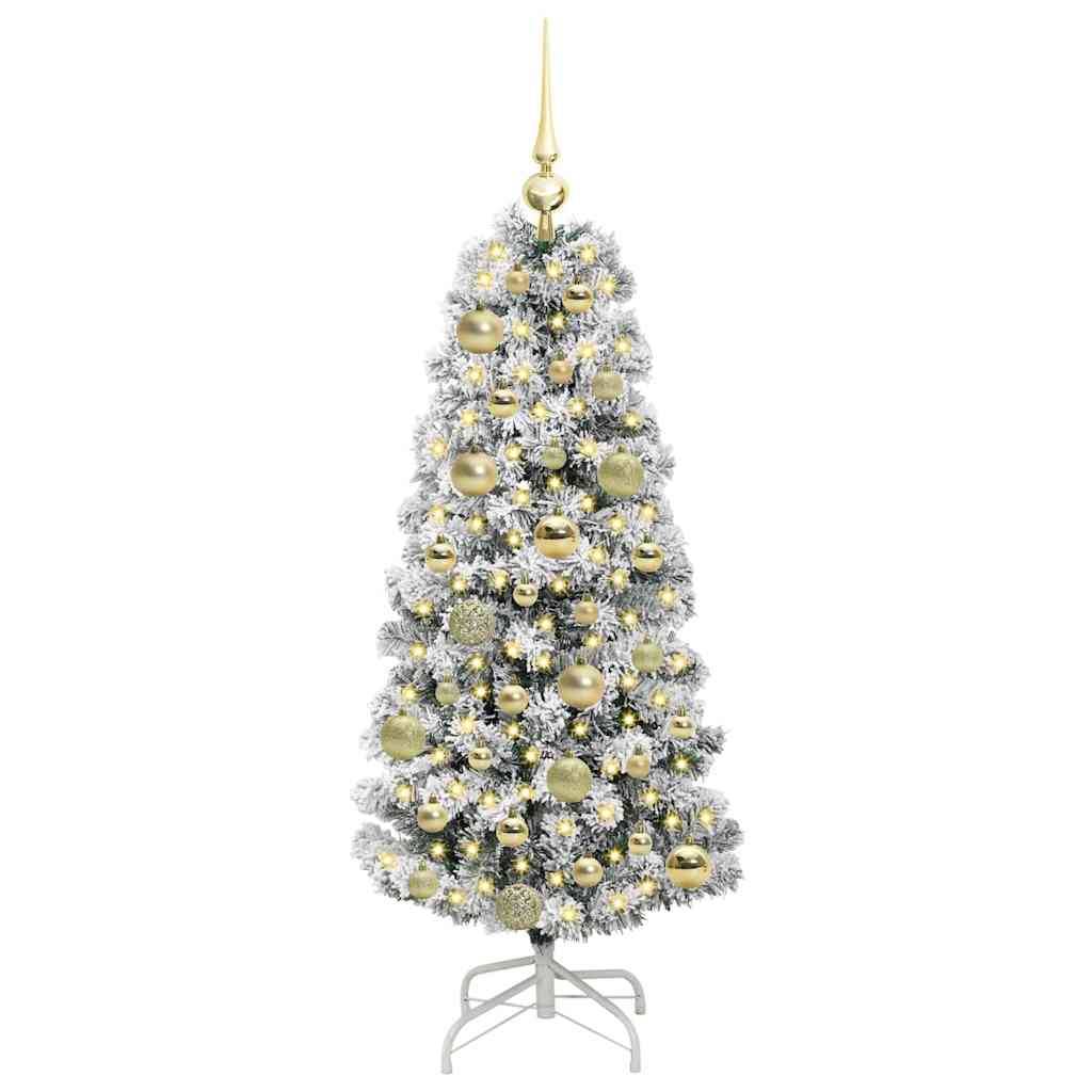 vidaXL Künstlicher klappbarer Weihnachtsbaum Grün und Weiß 120 cm