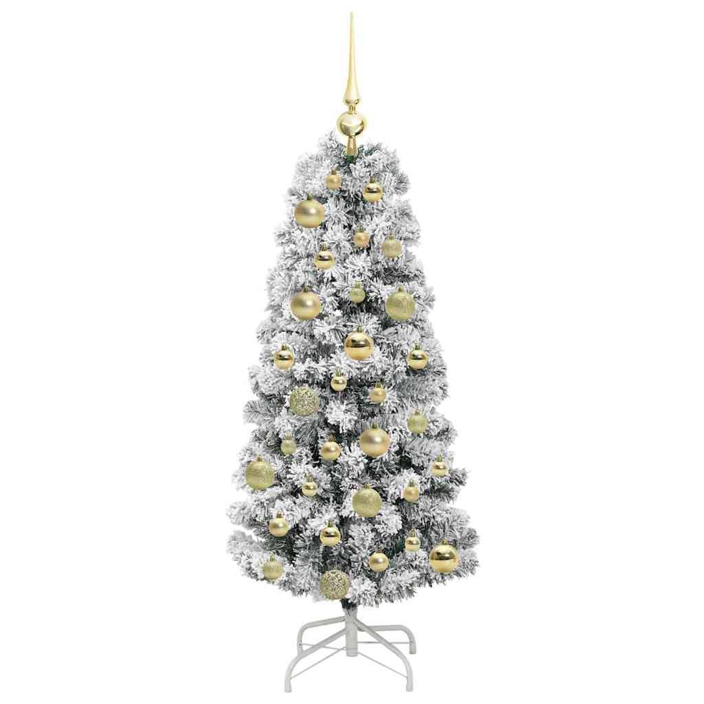 vidaXL Künstlicher klappbarer Weihnachtsbaum Grün und Weiß 120 cm