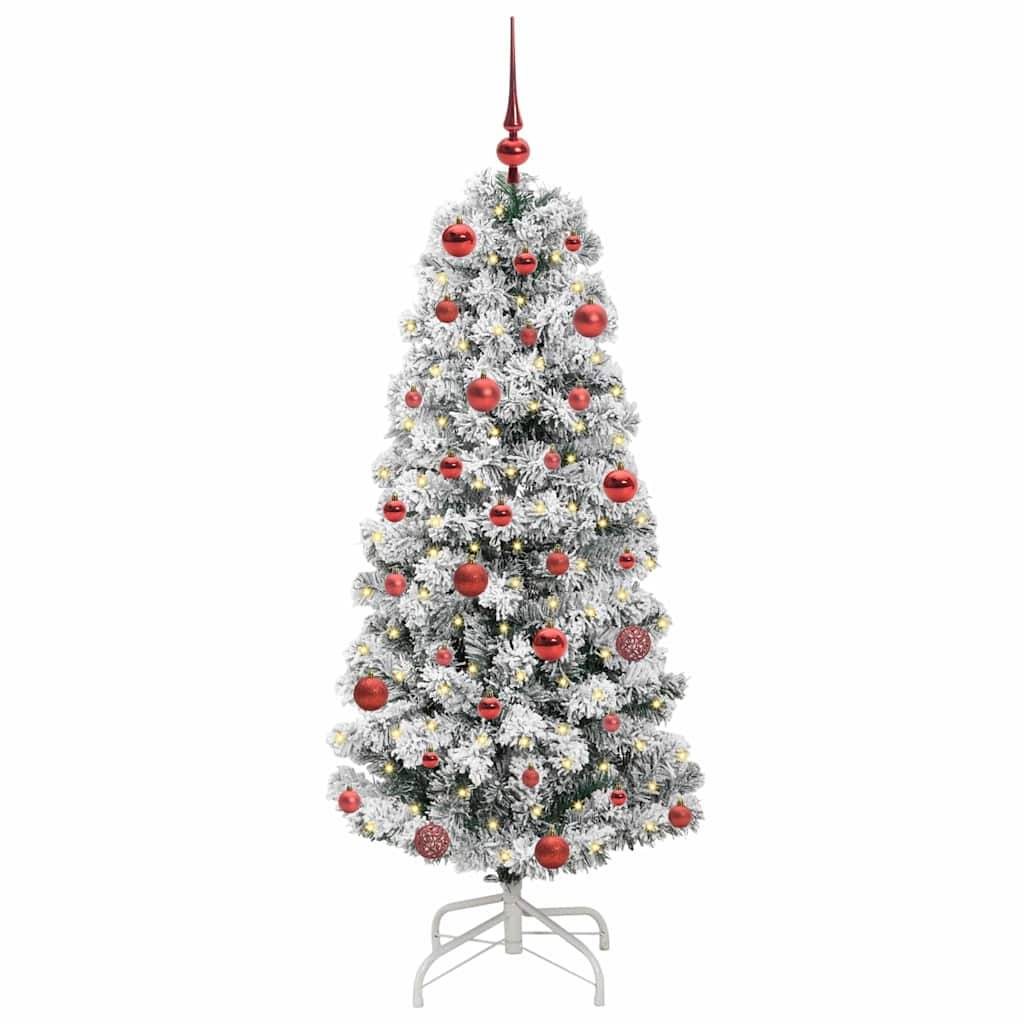 vidaXL Künstlicher klappbarer Weihnachtsbaum Grün und Weiß 150 cm