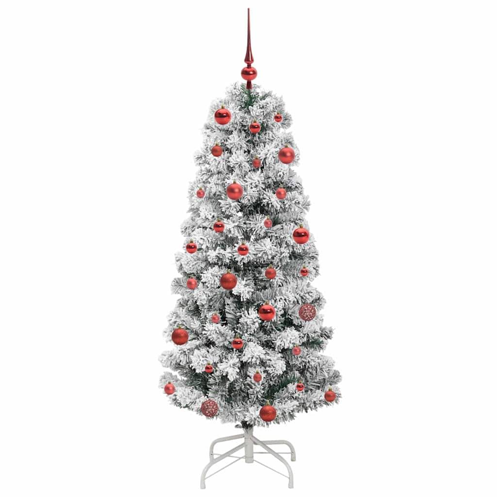 vidaXL Künstlicher klappbarer Weihnachtsbaum Grün und Weiß 150 cm