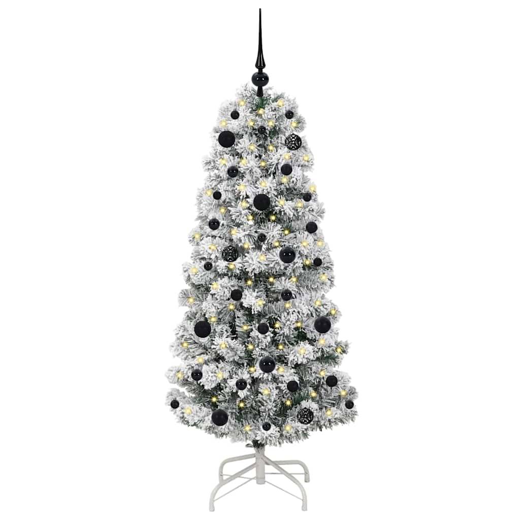 vidaXL Künstlicher klappbarer Weihnachtsbaum Grün und Weiß 150 cm