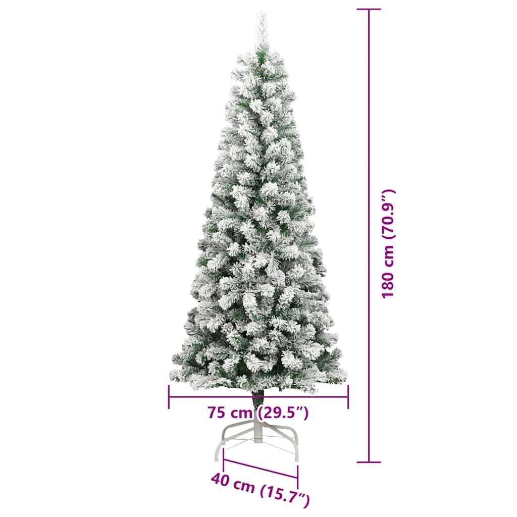 vidaXL Künstlicher klappbarer Weihnachtsbaum Grün und Weiß 180 cm