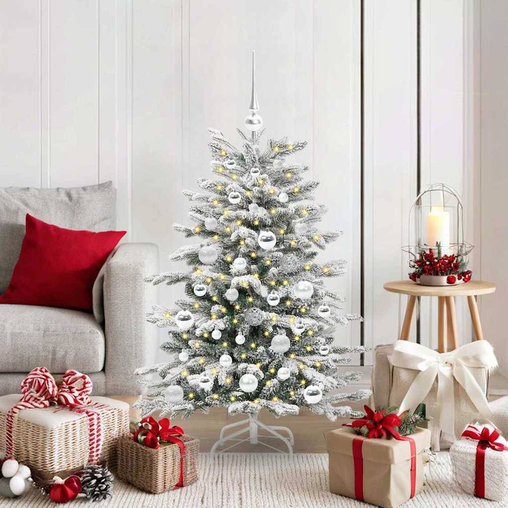 vidaXL Künstlicher klappbarer Weihnachtsbaum Weiß 120 cm PE und PVC