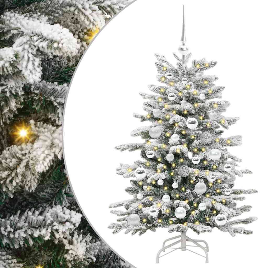 vidaXL Künstlicher klappbarer Weihnachtsbaum Weiß 120 cm PE und PVC
