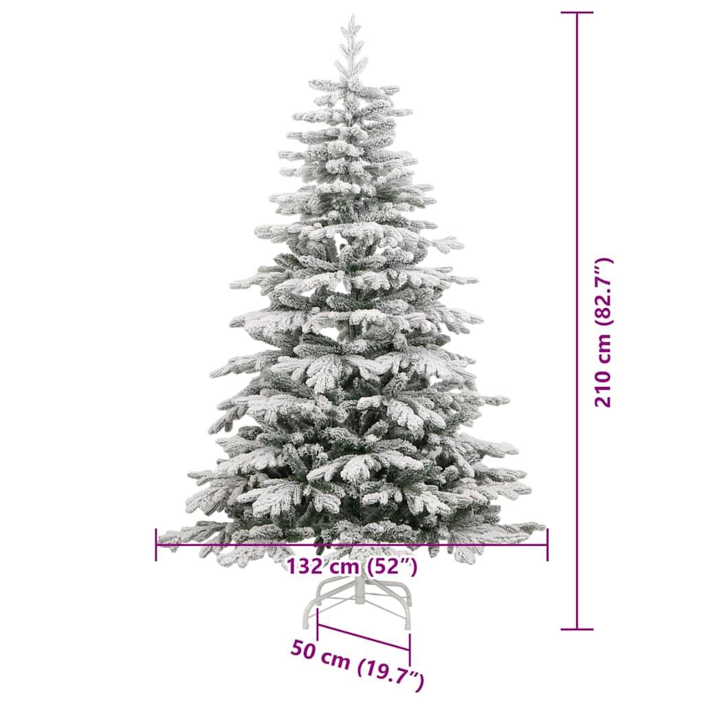 vidaXL Künstlicher klappbarer Weihnachtsbaum Weiß 210 cm PE und PVC