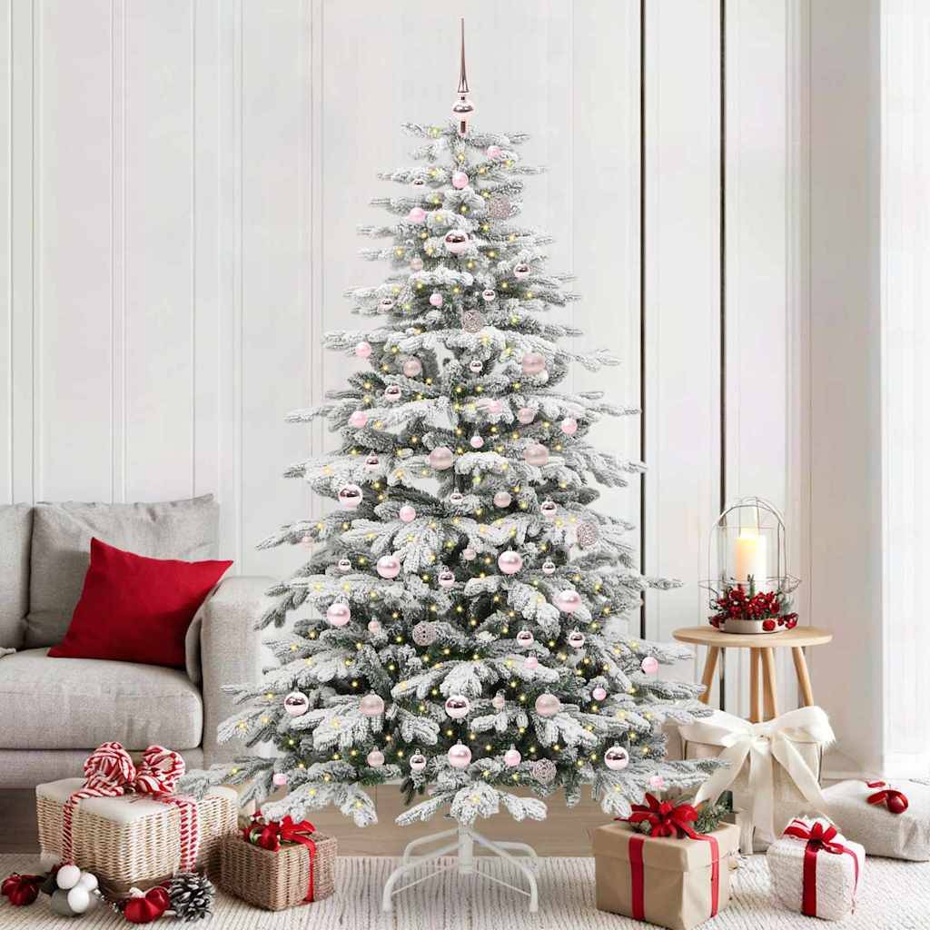 vidaXL Künstlicher klappbarer Weihnachtsbaum Weiß 210 cm PE und PVC