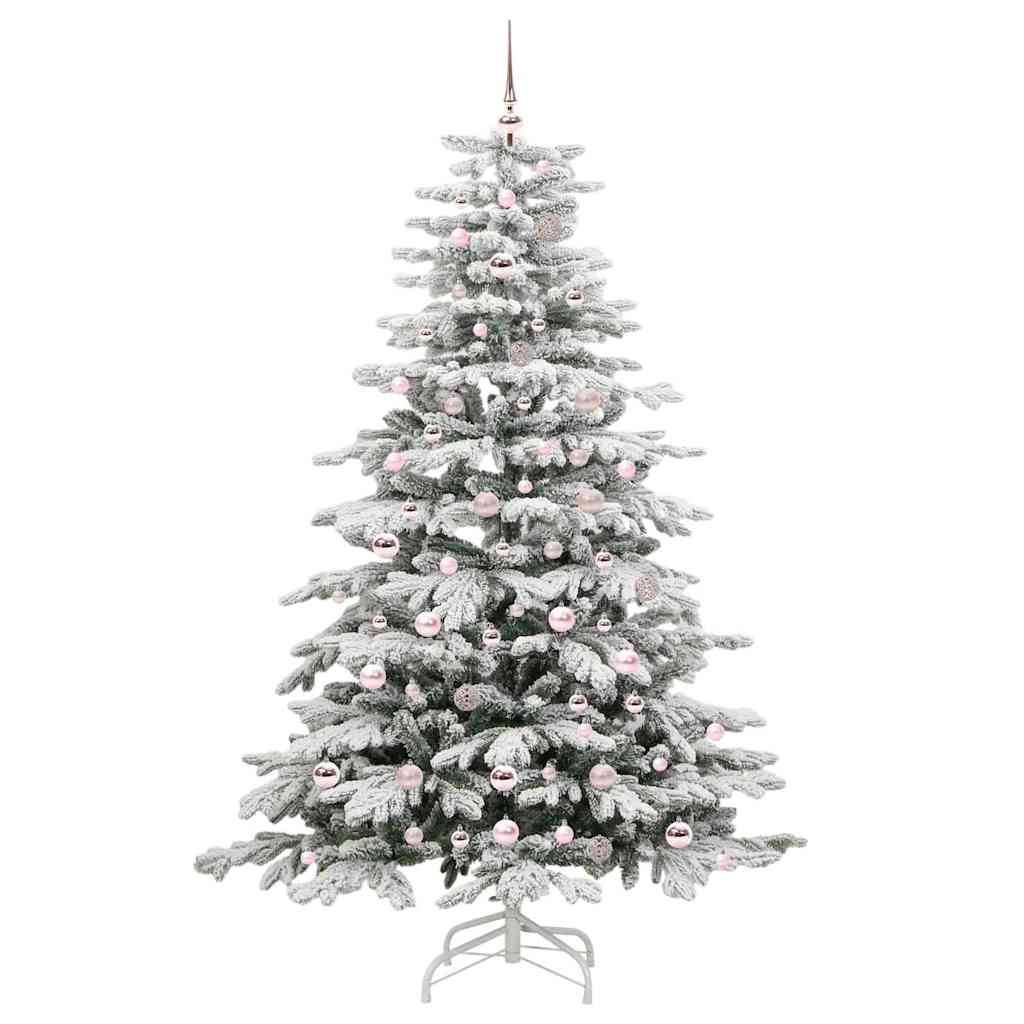 vidaXL Künstlicher klappbarer Weihnachtsbaum Weiß 210 cm PE und PVC