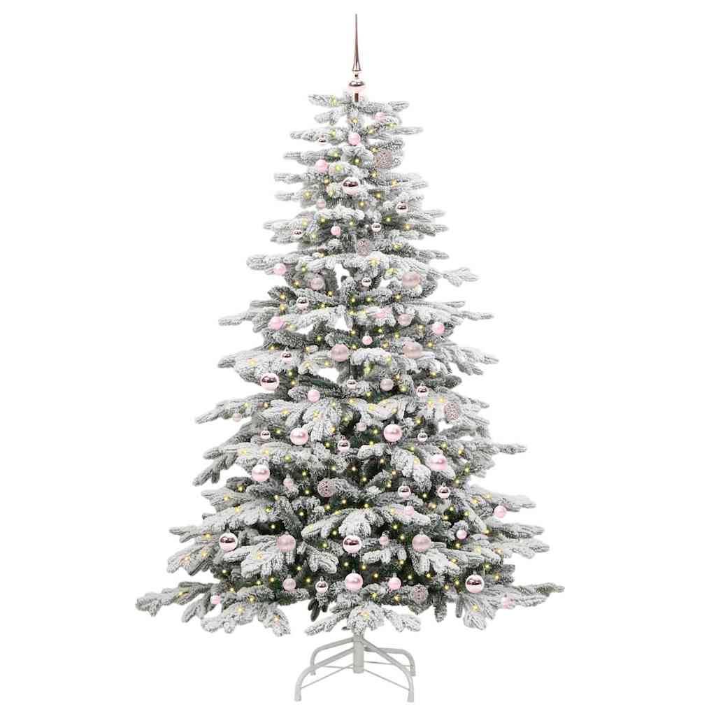vidaXL Künstlicher klappbarer Weihnachtsbaum Weiß 210 cm PE und PVC