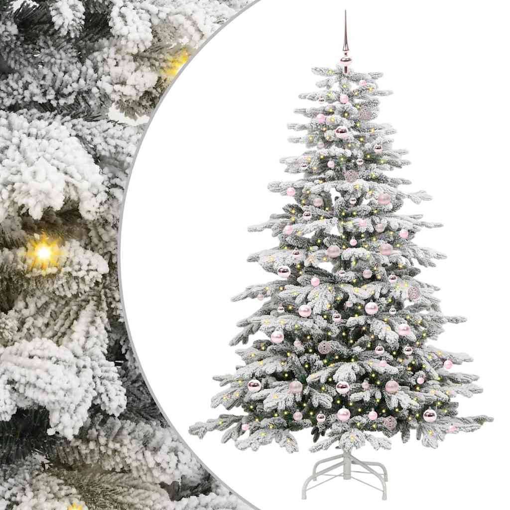 vidaXL Künstlicher klappbarer Weihnachtsbaum Weiß 210 cm PE und PVC